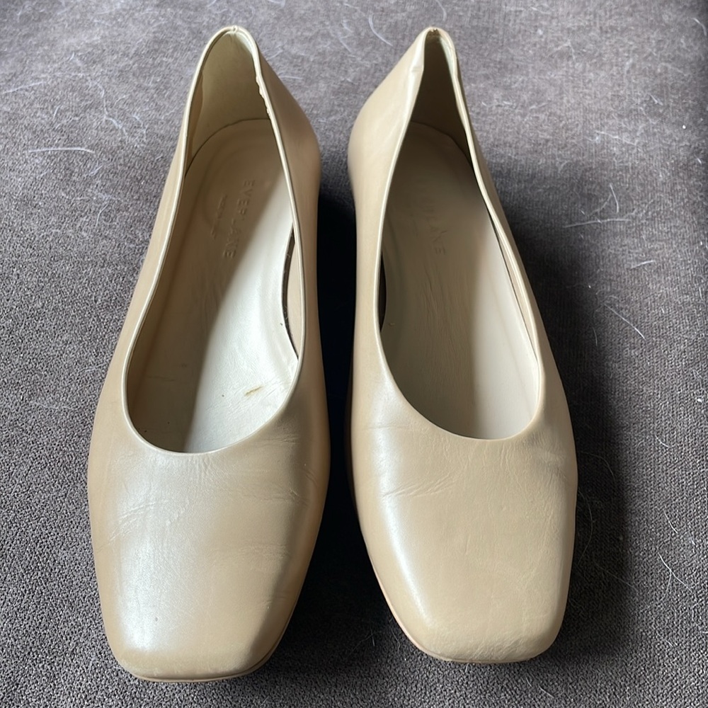 Everlane Womens The 90’s Flat Square Toe Ballet Beige Tan 7.5 - Picture 2 of 12